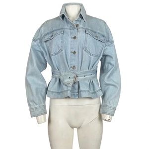 Belted Jean Jacket Light Wash